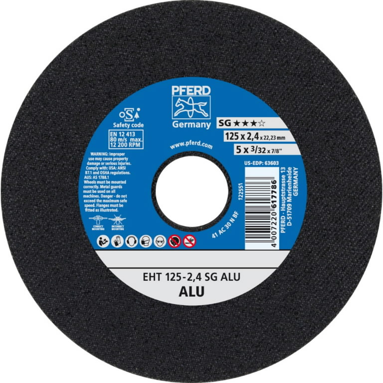 Disque abrasif Pferd SG Alu; 125x2,4x22,23 mm