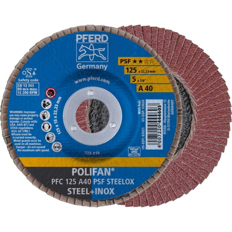 Meule-éventail Pferd PSF PFF Steelox; 125 mm; A40