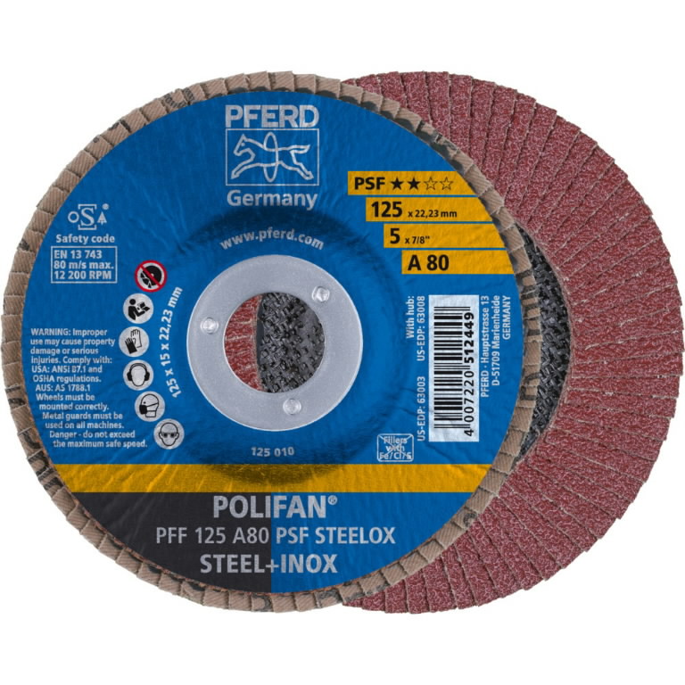 Meule-éventail Pferd PSF PFF Polifan; 125 mm; A80