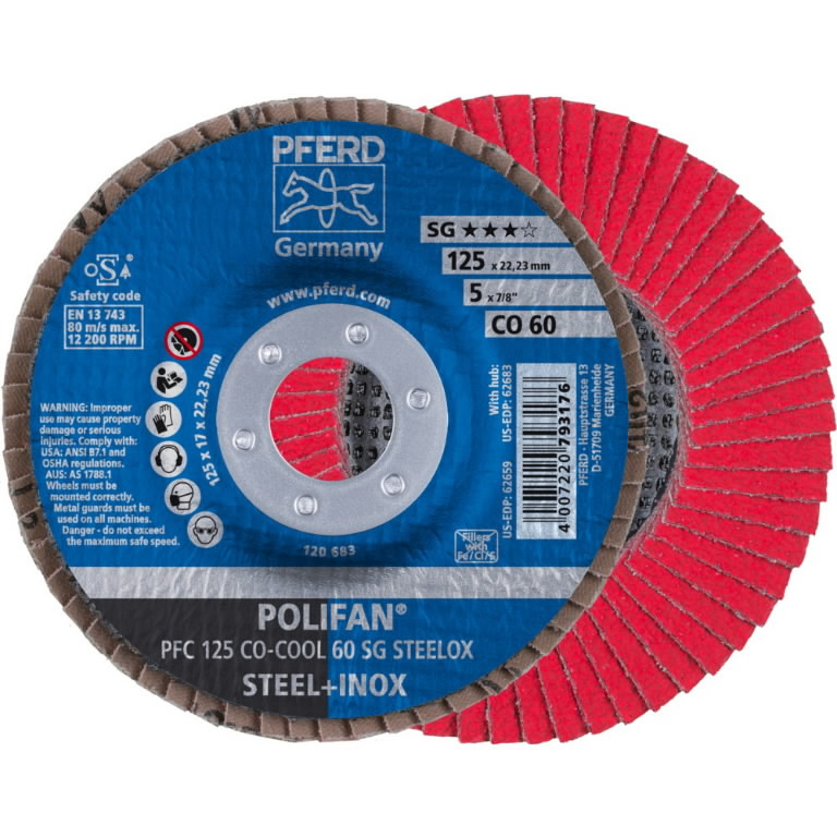 Meule-éventail Pferd PFC SG A-Cool Ceramic; 125 mm; CO60