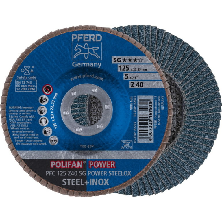 Meule-éventail Pferd PFC SG Power Steelox; 125 mm; Z40