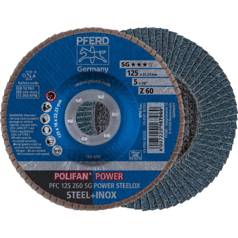 Meule-éventail Pferd SG PFC Power Steelox; 125 mm; Z60