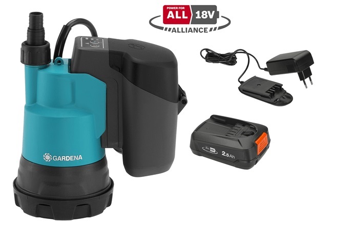 Pompe à eau Gardena 2000/2 P4A; 18 V; 1x2,5 Ah accu.