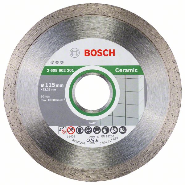 Disque à tronçonner diamanté Bosch PROFESSIONAL FOR CERAMIC; 115 mm