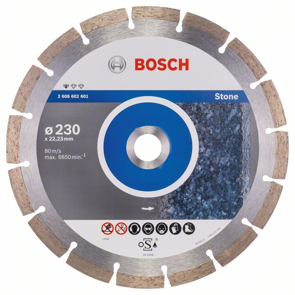 Disque à tronçonner diamanté Bosch PROFESSIONAL FOR STONE; 230 mm