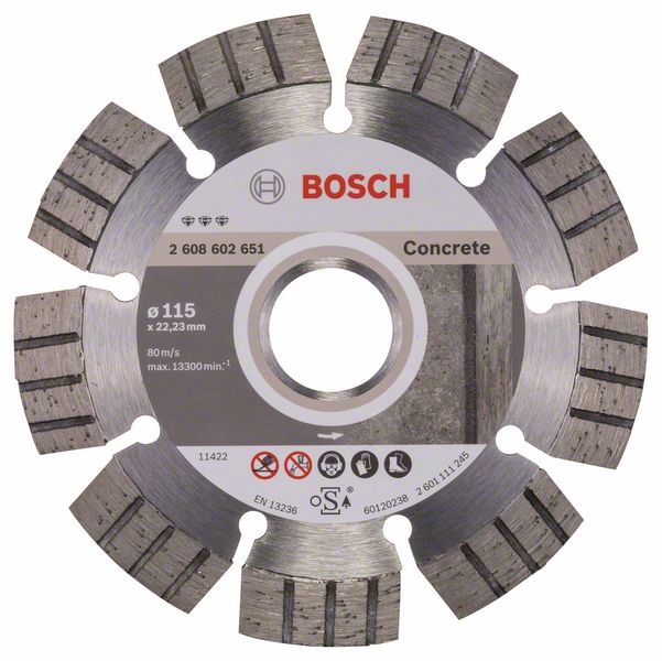 Disque à tronçonner diamanté Bosch BEST FOR CONCRETE; 115 mm