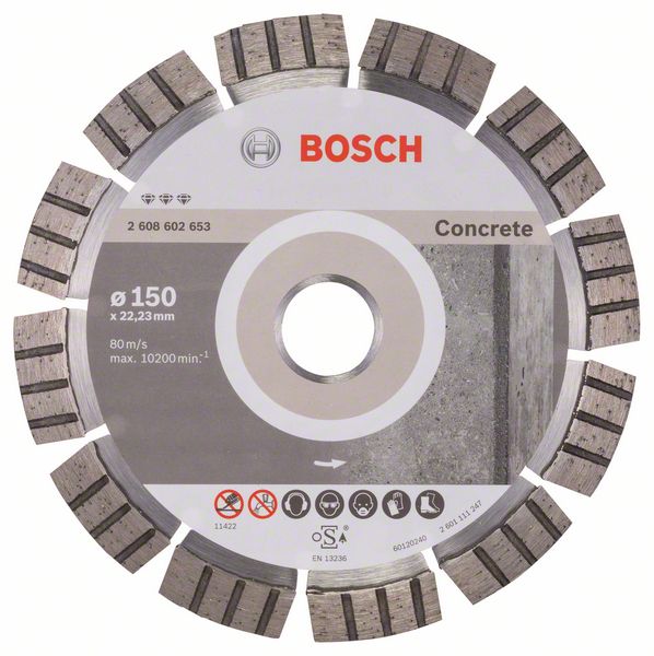 Disque à tronçonner diamanté Bosch BEST FOR CONCRETE; 150 mm; 22,23 mm