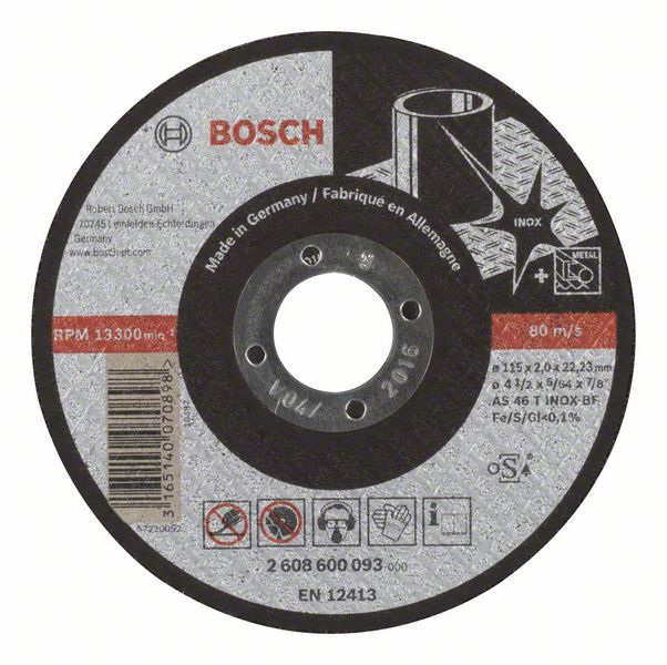 Disque abrasif Bosch AS 46 T INOX BF; 115x2 mm