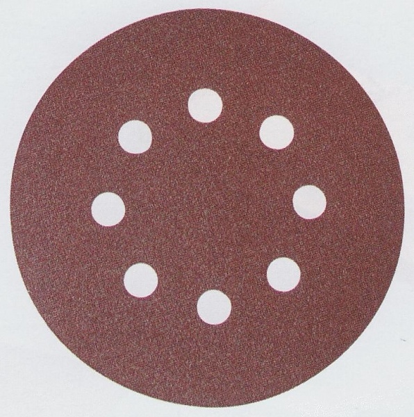 Papier de verre Velcro soutenu 125 mm; K80; 10 unités