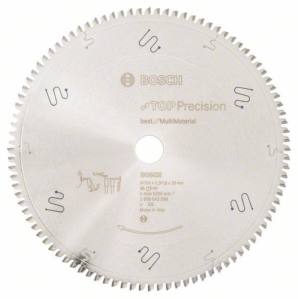 Lame de scie pour le métal Bosch; 305x2,3x30,0 mm; Z96; -5°