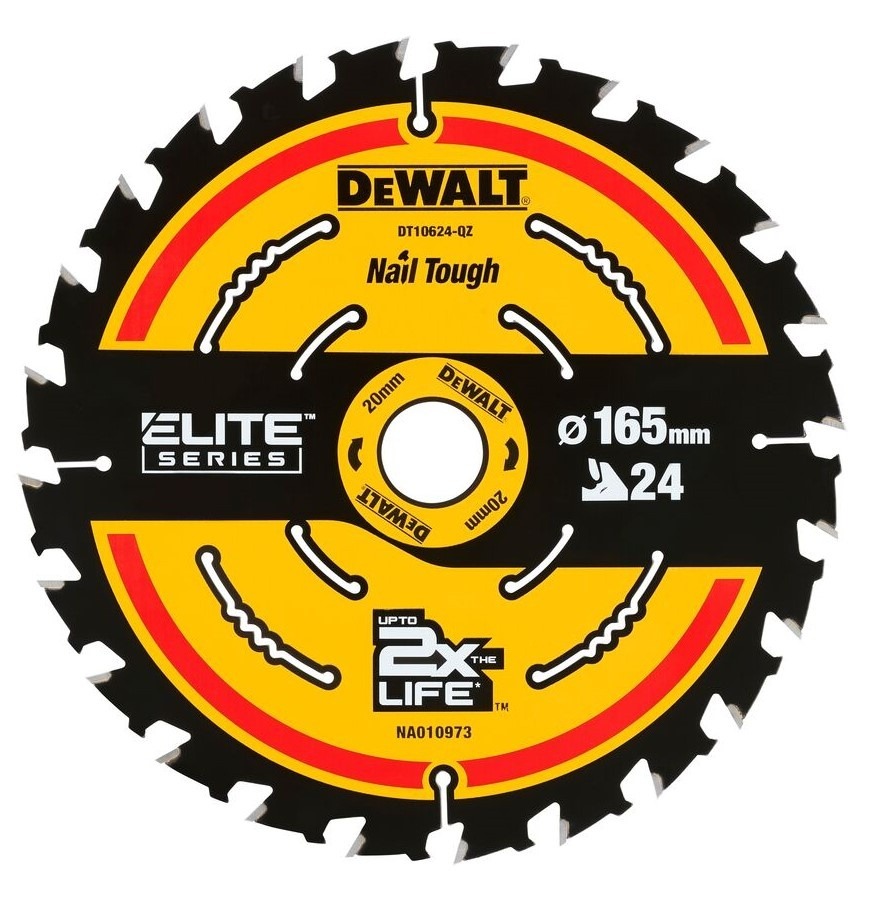 Lame de scie DeWalt; 165x1,65x20,0 mm; Z24; 18°