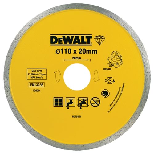 Disque à tronçonner diamanté DeWalt DT3715-QZ; 110 mm