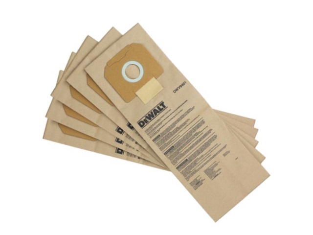 Sacs en papier pour aspirateur DeWalt DWV9401-XJ; 5 unités