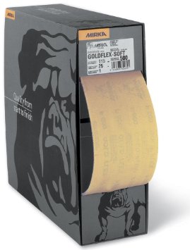 Rouleau de ponçage Mirka GoldFlex Soft 2912707092; 115mmx25 m; P1000