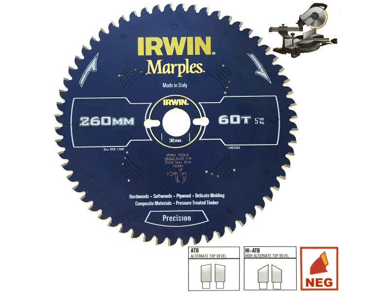 Lame de scie Irwin Marples; 250x2,5x30,0 mm; Z60
