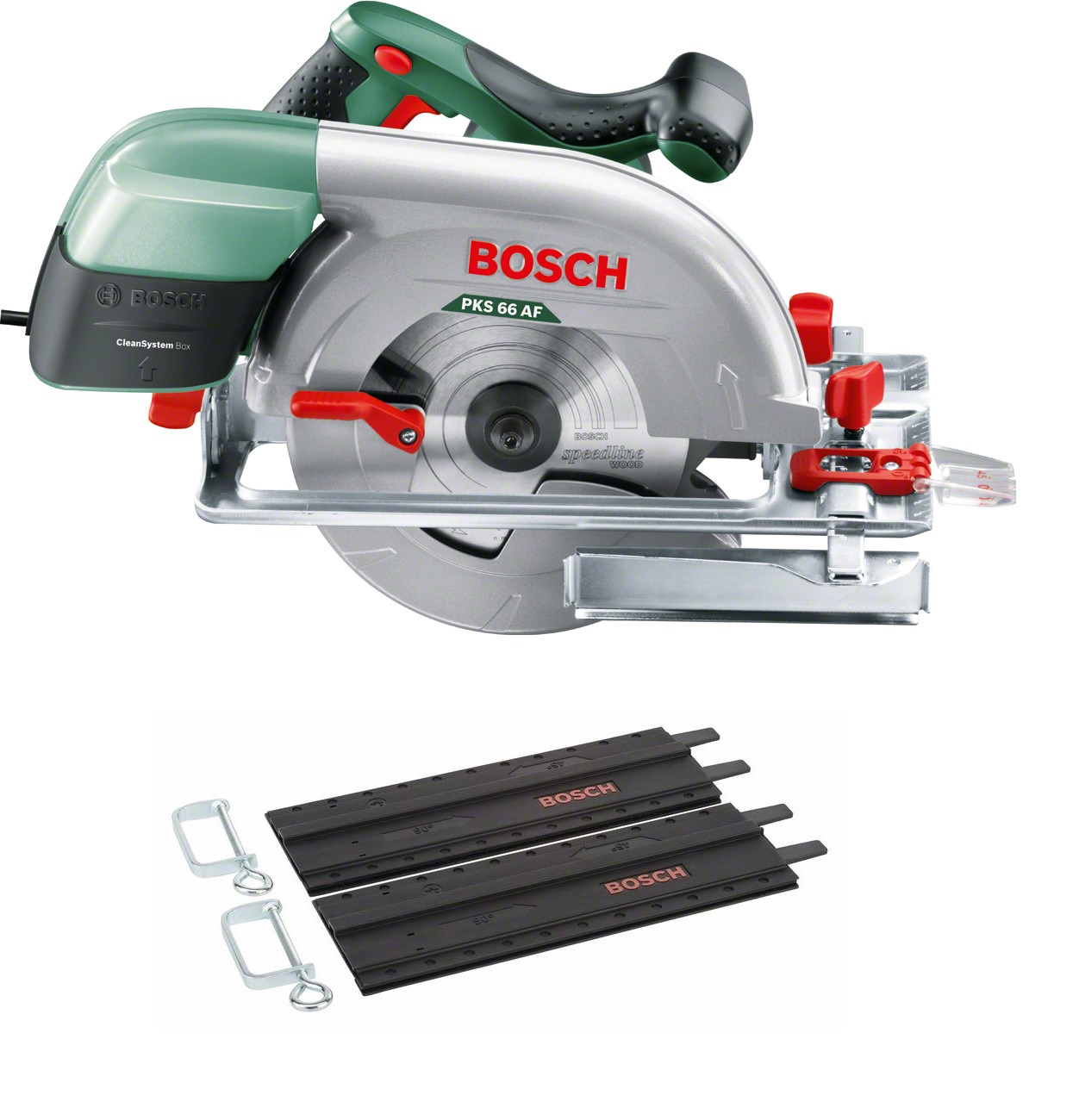 Scie circulaire Bosch PKS 66 AF + 2x35 cm Rail de guidage