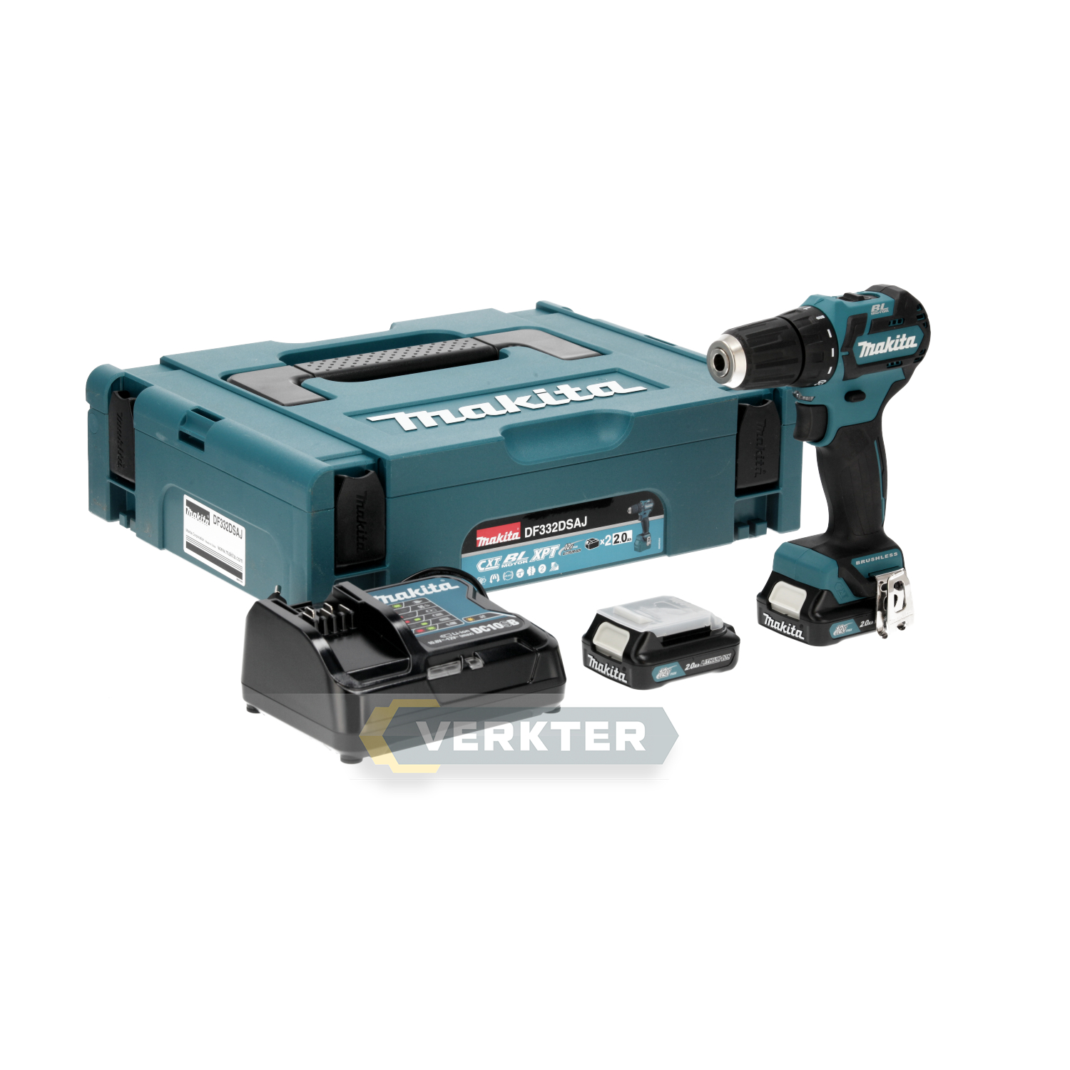 Perceuse Makita DF332DSAJ; 12 V; 2x2,0 Ah accu.