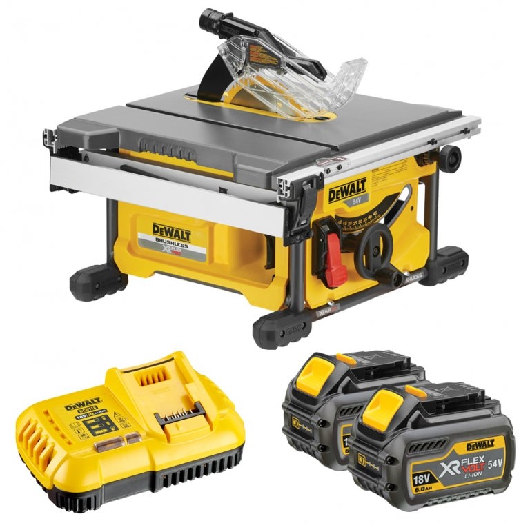 Banc de scie DeWalt FlexVolt DCS7485T2; 54 V; 2x6,0 Ah accu.
