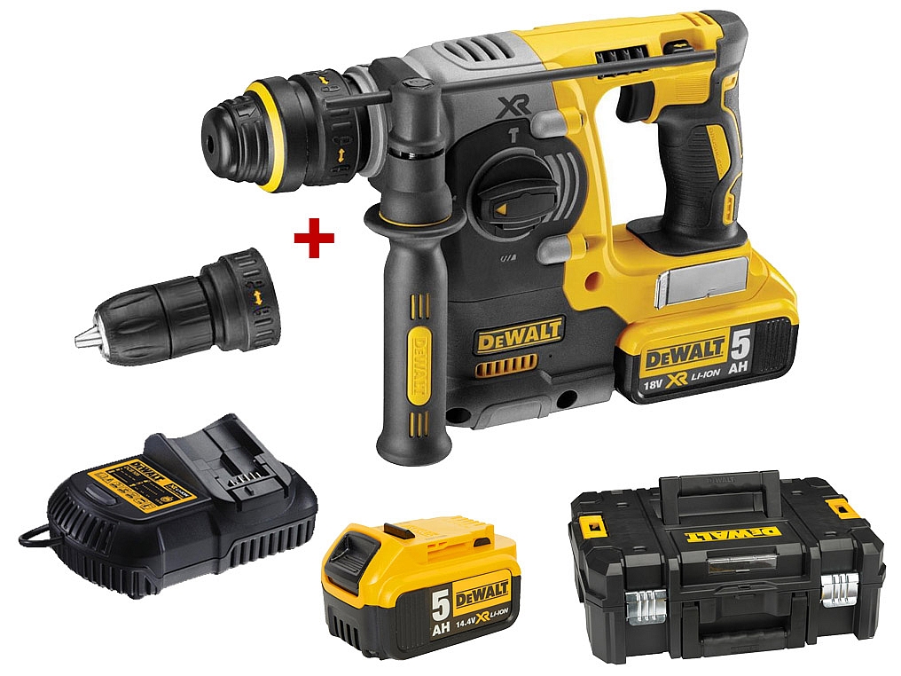 Marteau perforateur DeWalt DCH274P2T; SDS-plus; 2,1 J; 18 V; 2x5,0 Ah accu.