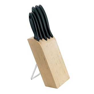 Couteaux avec un bloc en bois Fiskars ''Essential'' 1023782