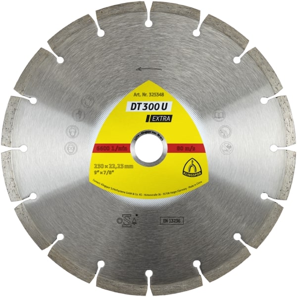 Disque à tronçonner diamanté Klingspor DT 300 U Extra; 230x2,3x22,23 mm