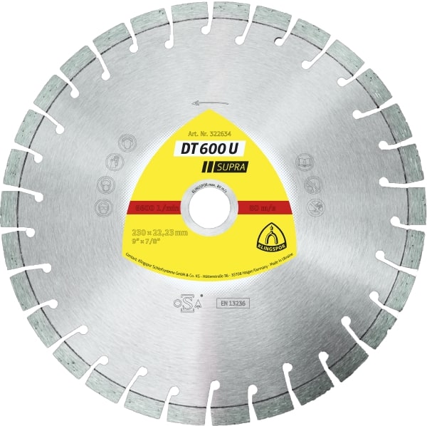 Disque à tronçonner diamanté Klingspor DT 600 U Supra; 350x3x20,0 mm