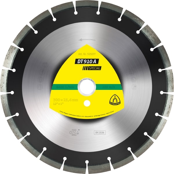 Disque à tronçonner diamanté Klingspor DT 910 A Special; 300x2,8x25,4 mm