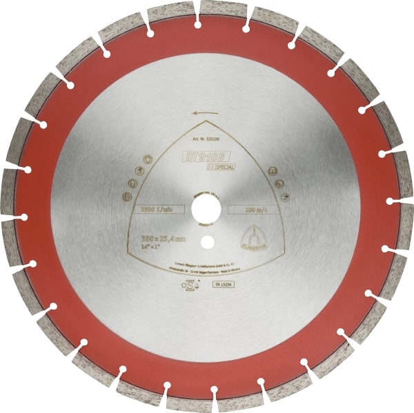 Disque à tronçonner diamanté Klingspor DT 910 B Special; 450x3,7x25,4 mm