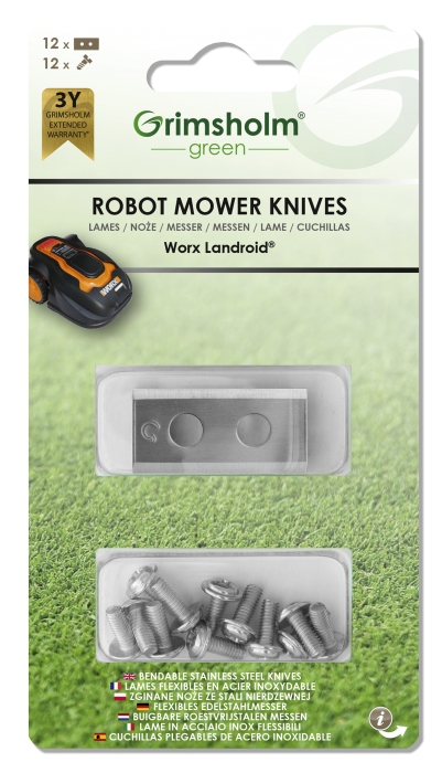 Lame de rechange pour robot tondeuse Grimsholm Worx; 12 unités