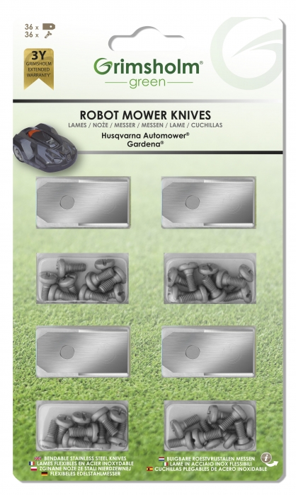 Lame de rechange pour robot tondeuse Grimsholm Automower; 36 unités
