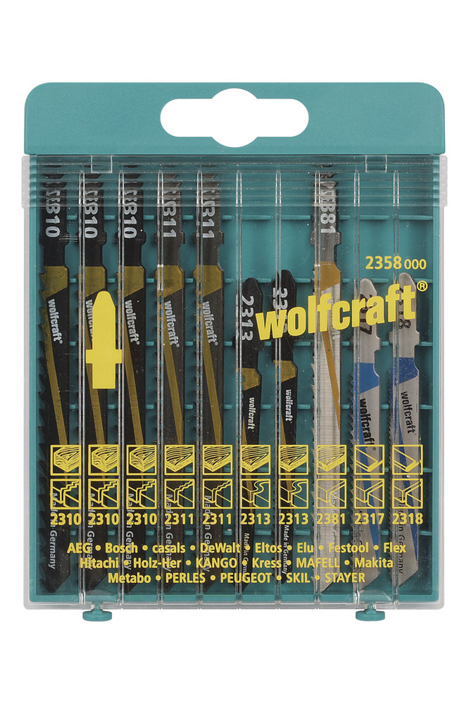 Jeu de lames de scie sauteuse Wolfcraft 2358000; 10 unités