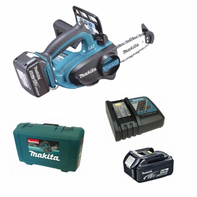 Tronçonneuse Makita DUC122RTE; 18 V; 2x5,0 Ah accu .; Barre de 11,5 cm