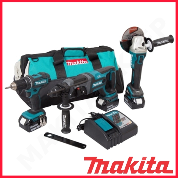Ensemble d'outils Makita DLX3078TX1 (DGA504 + DHR241 + DDF482); 18 V; 3x5,0 Ah accu.