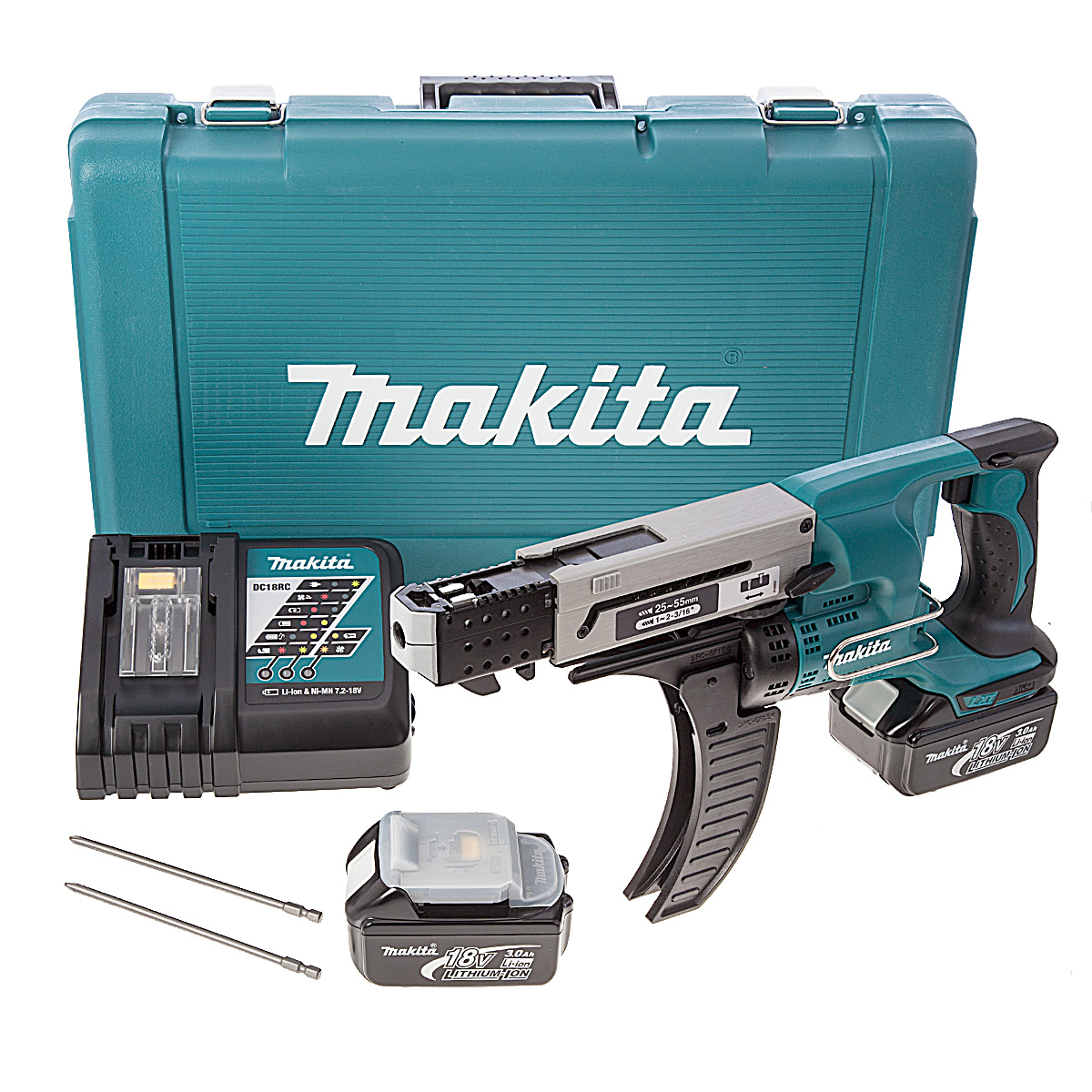 Tournevis Makita DFR550RFE; 18 V; 2x3,0 Ah accu.