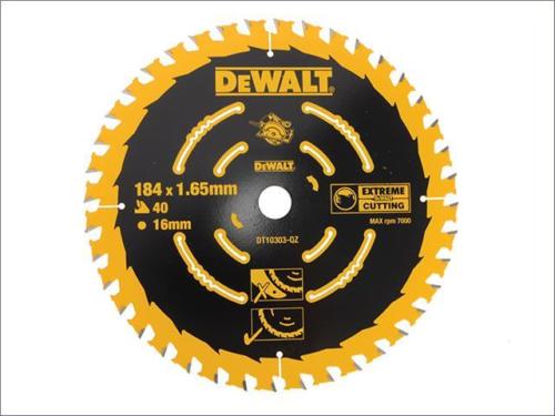 Lame de scie DeWalt; 184x1,65x16,0 mm; Z40; 20°