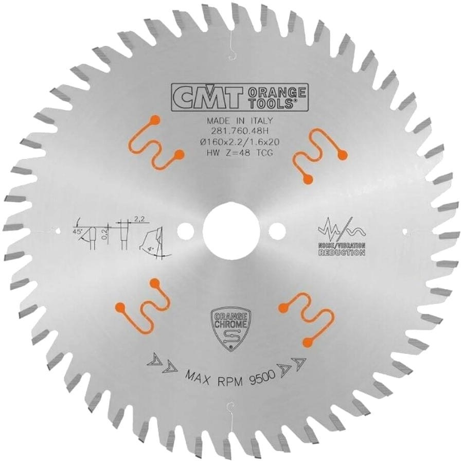 Disque de scie universel CMT 281; 160X2,2X20; Z48; 4°
