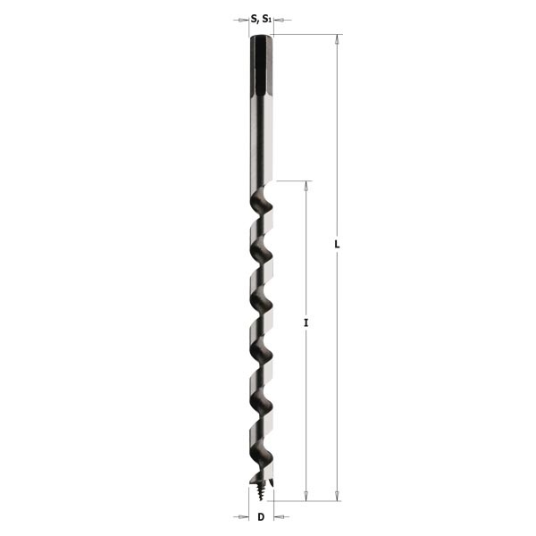 Foret hélicoïdal pour bois CMT 542.120.11; D=12 mm
