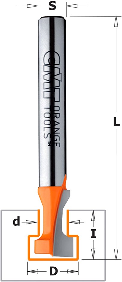 Coupe-trou pour le rainurage des rainures en T CMT 950.006.11 ; S=8 mm; D=19,5 mm
