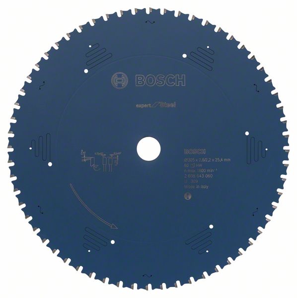 Lame de scie pour le métal Bosch EXPERT FOR STEEL; 305x2,6x25,4 mm; Z60; 0°