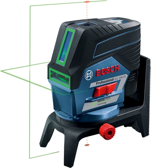 Niveau laser de ligne transversale Bosch GCL 2-50 CG +RM2; 1x2,0 Ah batterie; vert