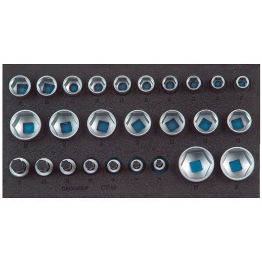 Jeu de douilles Gedore 1500 CT1-19; 1/2''; 26 unités