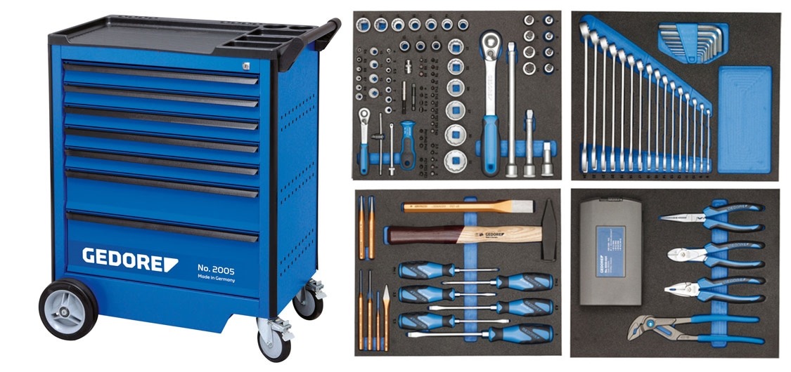 Chariot avec des outils Gedore 2980282; 147 unités