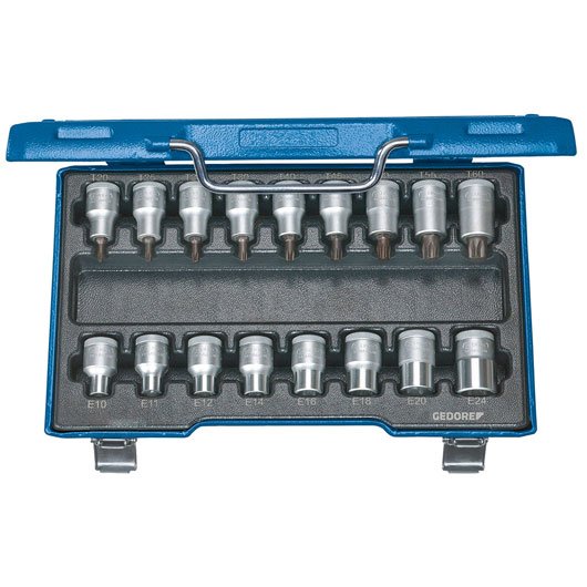 Jeu de douilles Gedore ITX 19 TX-017; 1/2''; 17 unités