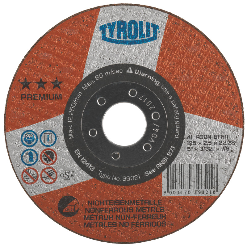 Disque abrasif Tyrolit 41F; 125 mm