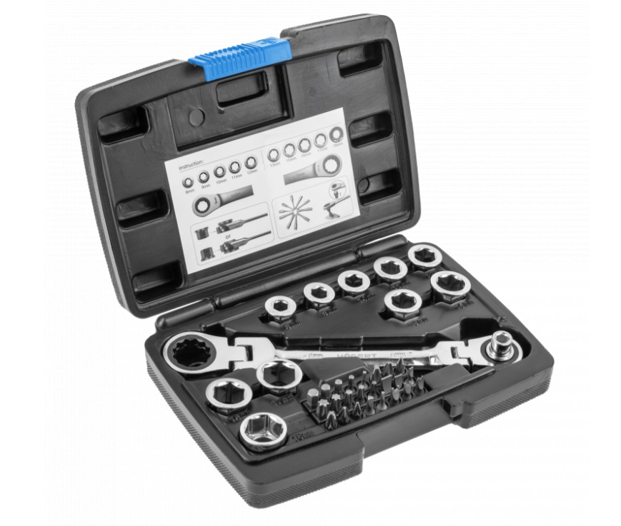 Socket et jeu de bits Hogert HT1R491; 36 unités