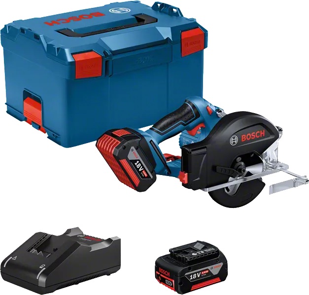Scie circulaire sans fil Bosch GKM 18V-50 Professional; 18 V; 2x5,0 Ah accu.