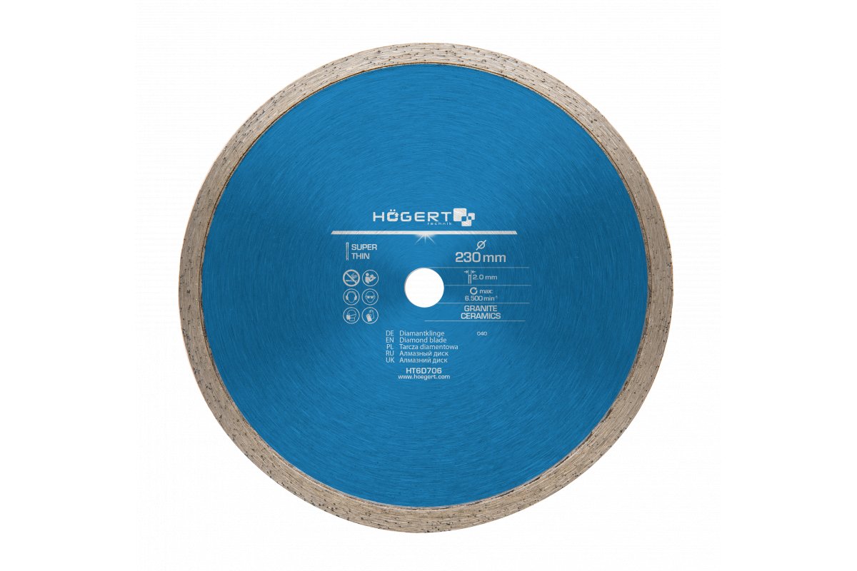 Disque à tronçonner diamanté Hogert HT6D706; 230 mm