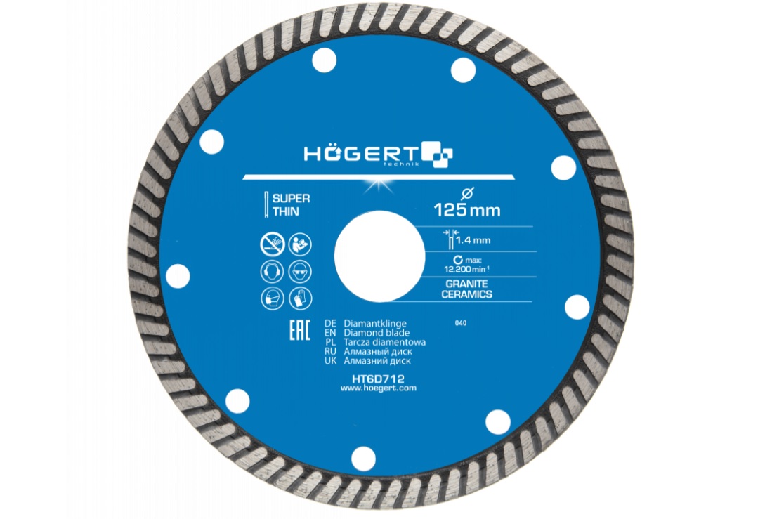 Disque à tronçonner diamanté Hogert HT6D712; 125 mm