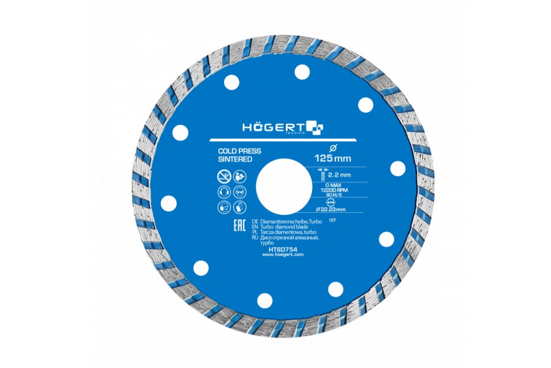 Disque à tronçonner diamanté Hogert HT6D754; 125 mm