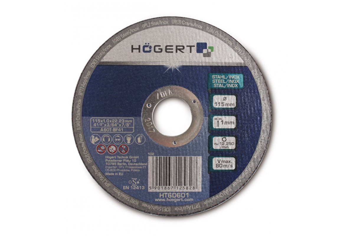 Disque abrasif Hogert HT6D602; 125x22,23 mm